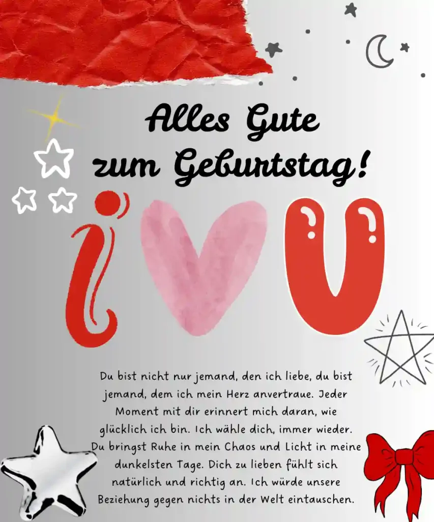 Bearbeitbare romantische Geburtstagskartenvorlage mit anpassbarer Nachricht und modernem, illustriertem Design.