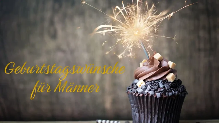 Schokoladen-Cupcake mit Wunderkerze, Geburtstagsgrüße für Männer (Beitragsbild)